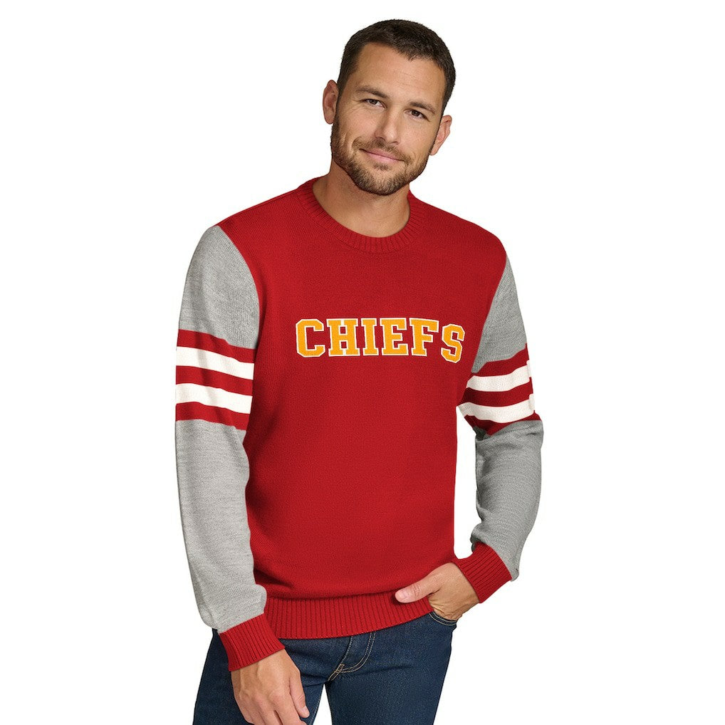 Kansas City Chiefs  Tommy Hilfiger Acrylic Crewneck Pullover Sweater