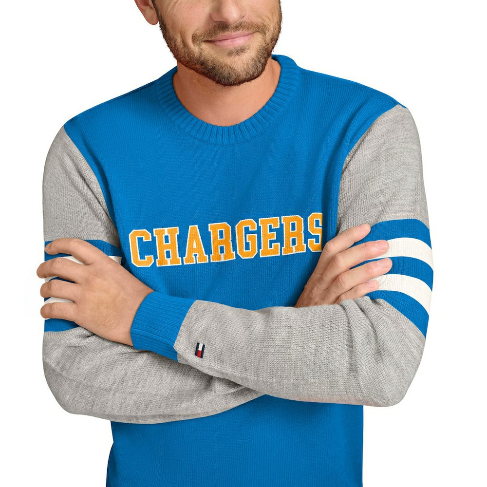 Los Angeles Chargers  Tommy Hilfiger Acrylic Crewneck Pullover Sweater