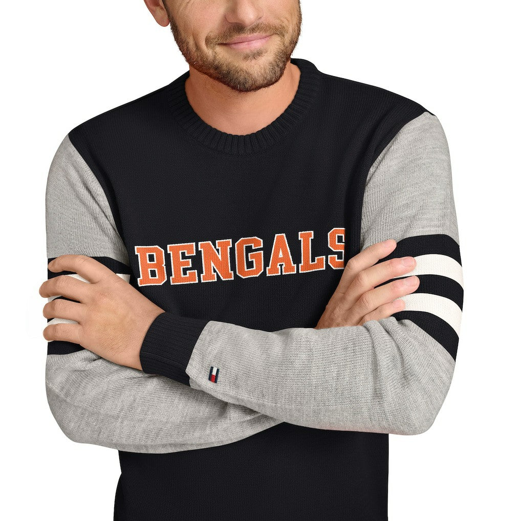 Cincinnati Bengals  Tommy Hilfiger Acrylic Crewneck Pullover Sweater
