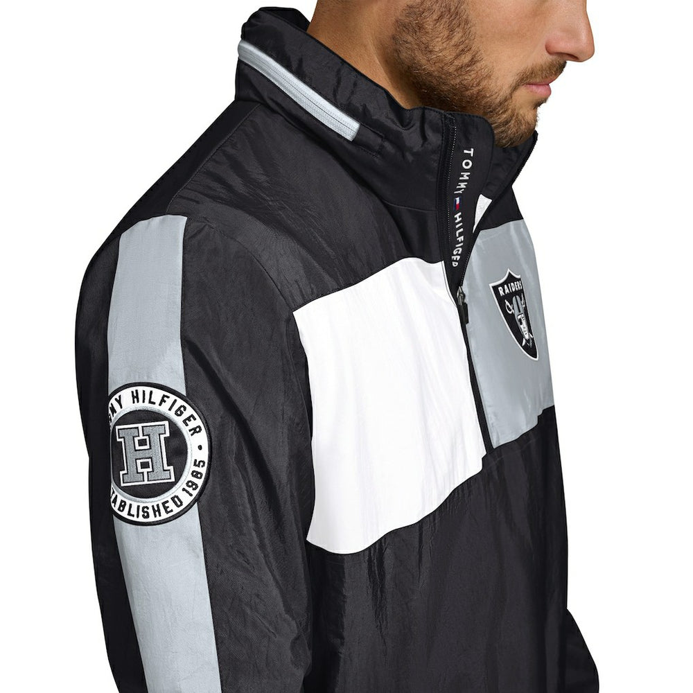 Las Vegas Raiders  Tommy Hilfiger Gael Lightweight Half-Zip Hoodie Jacket