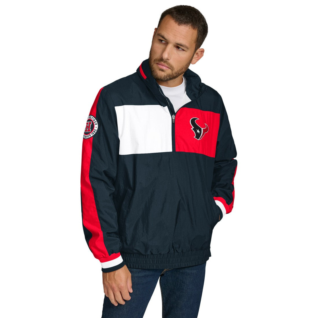 Houston Texans  Tommy Hilfiger Gael Lightweight Half-Zip Pullover Hoodie Jacket