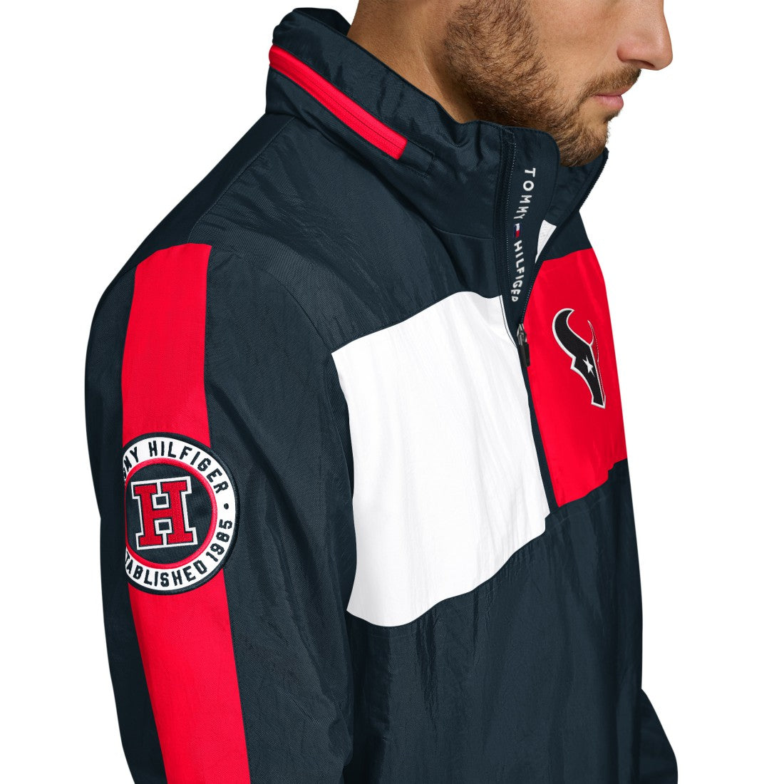 Houston Texans  Tommy Hilfiger Gael Lightweight Half-Zip Pullover Hoodie Jacket