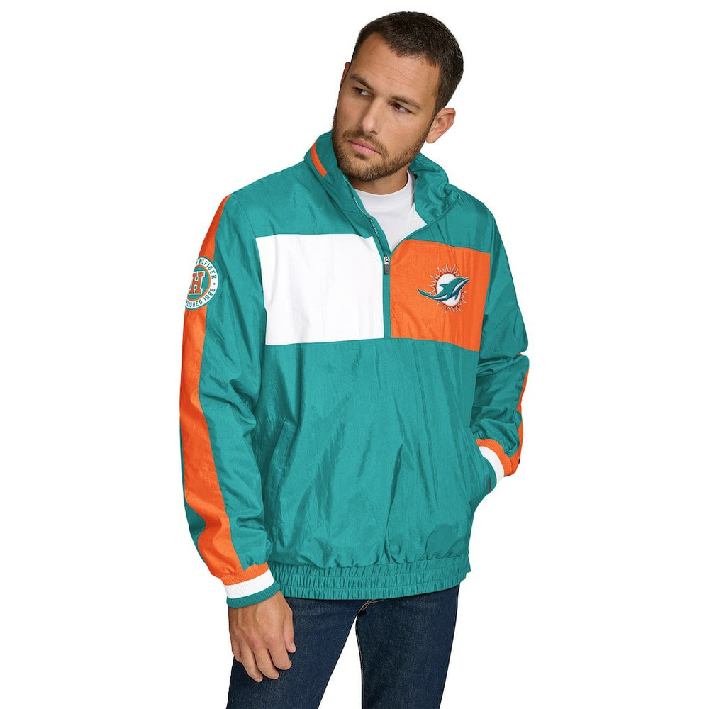 Miami Dolphins  Tommy Hilfiger Gael Lightweight Half-Zip Hoodie Jacket