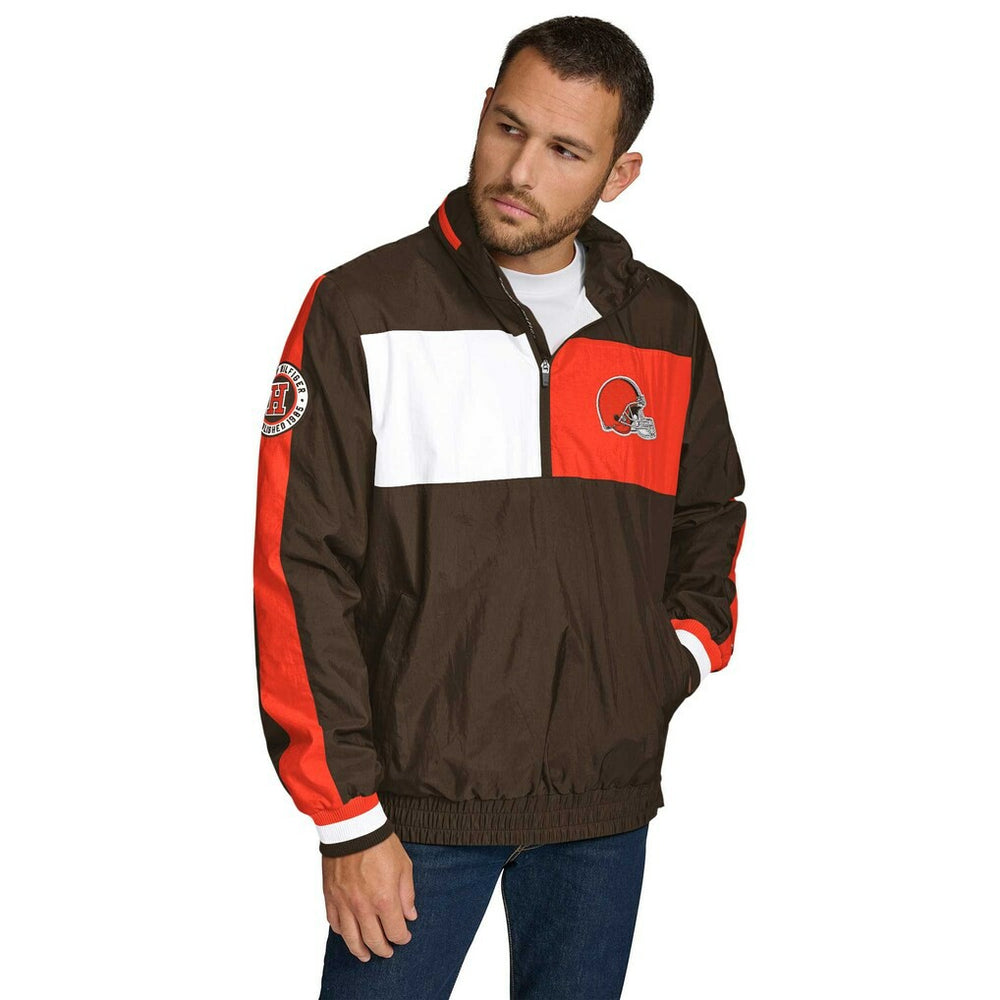 Cleveland Browns  Tommy Hilfiger Gael Lightweight Half-Zip Pullover Hoodie Jacket