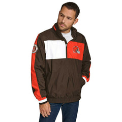 Cleveland Browns  Tommy Hilfiger Gael Lightweight Half-Zip Pullover Hoodie Jacket