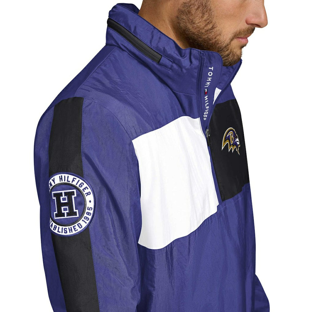 Baltimore Ravens  Tommy Hilfiger Gael Lightweight Half-Zip Pullover Hoodie Jacket