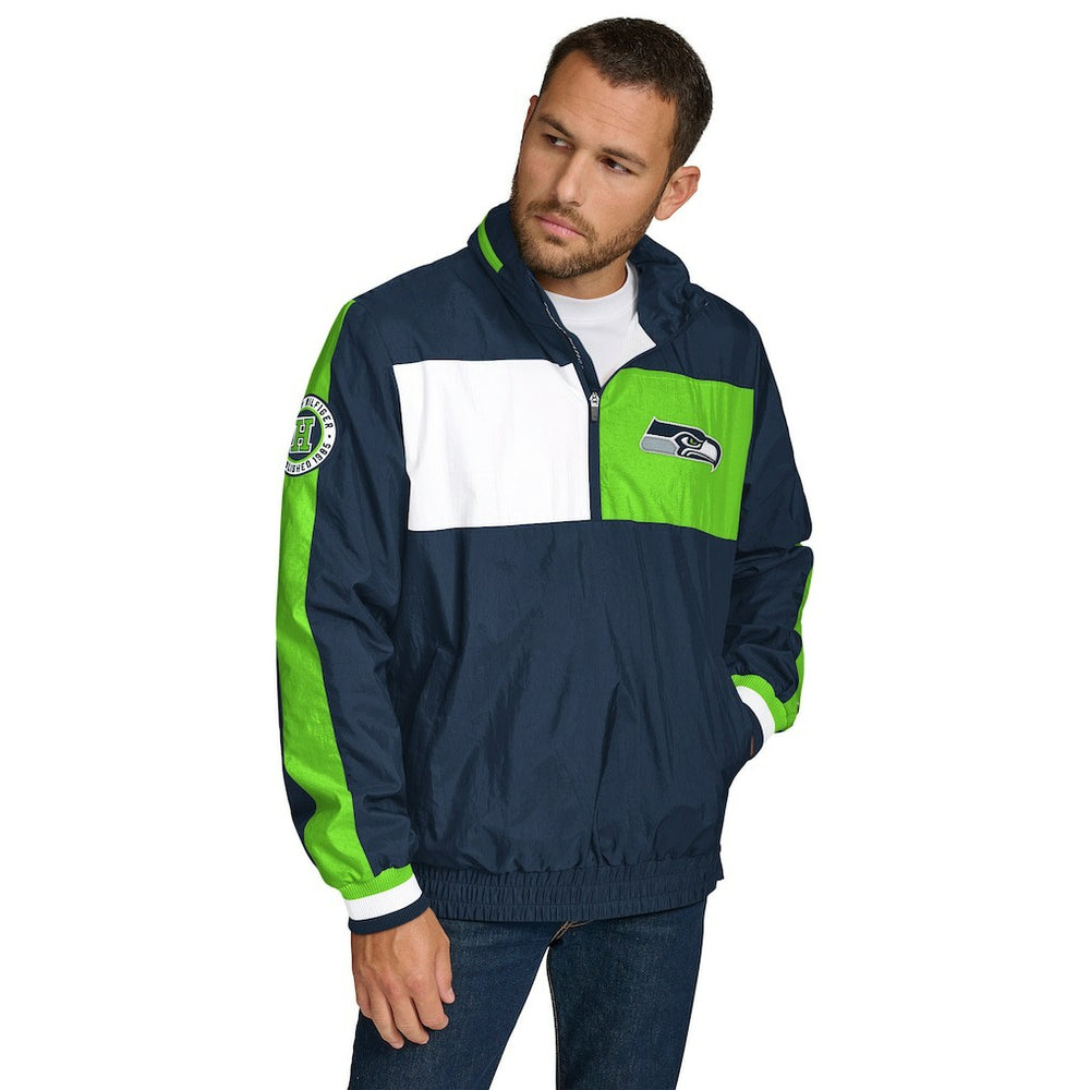 Seattle Seahawks  Tommy Hilfiger Gael Lightweight Half-Zip Pullover Hoodie Jacket