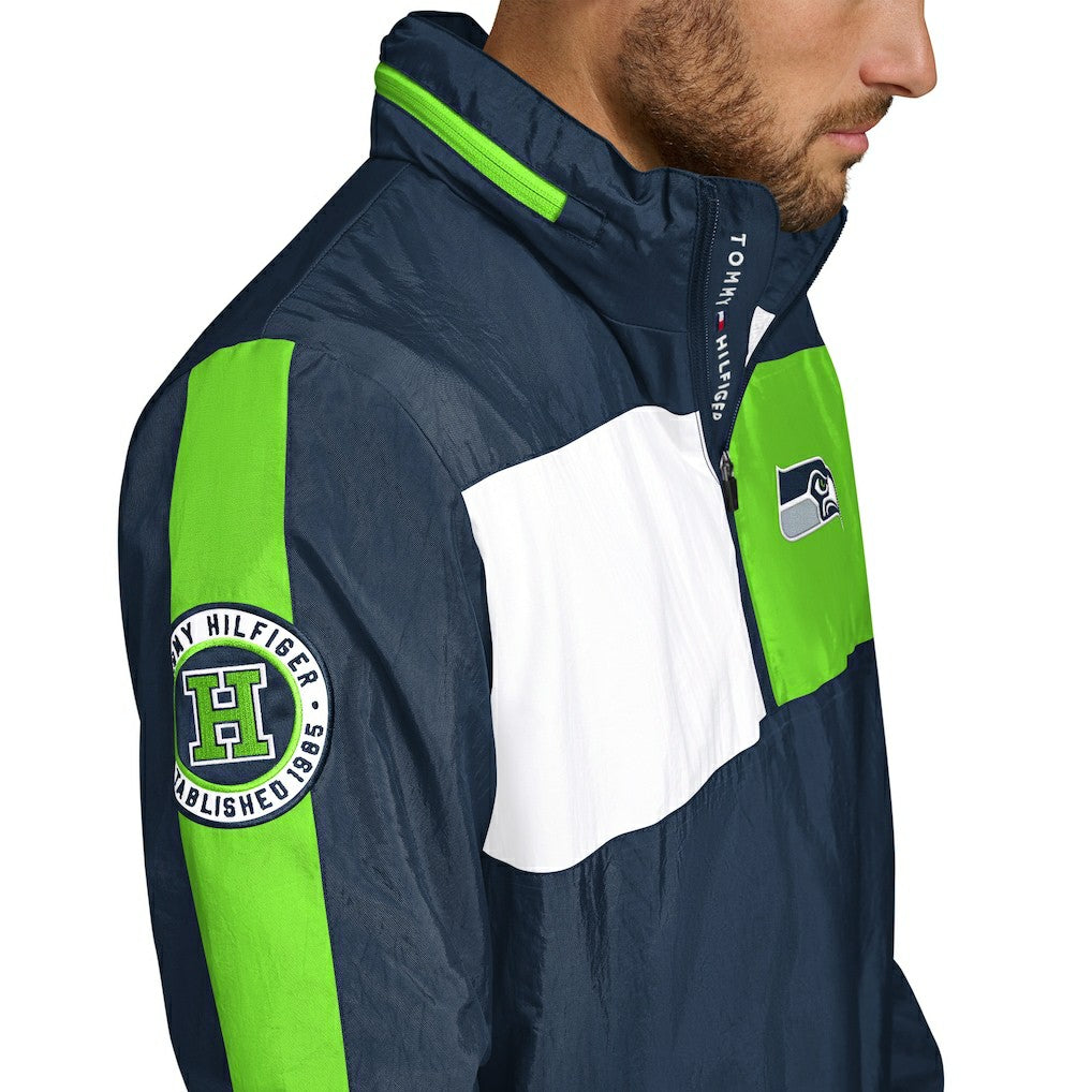Seattle Seahawks  Tommy Hilfiger Gael Lightweight Half-Zip Pullover Hoodie Jacket