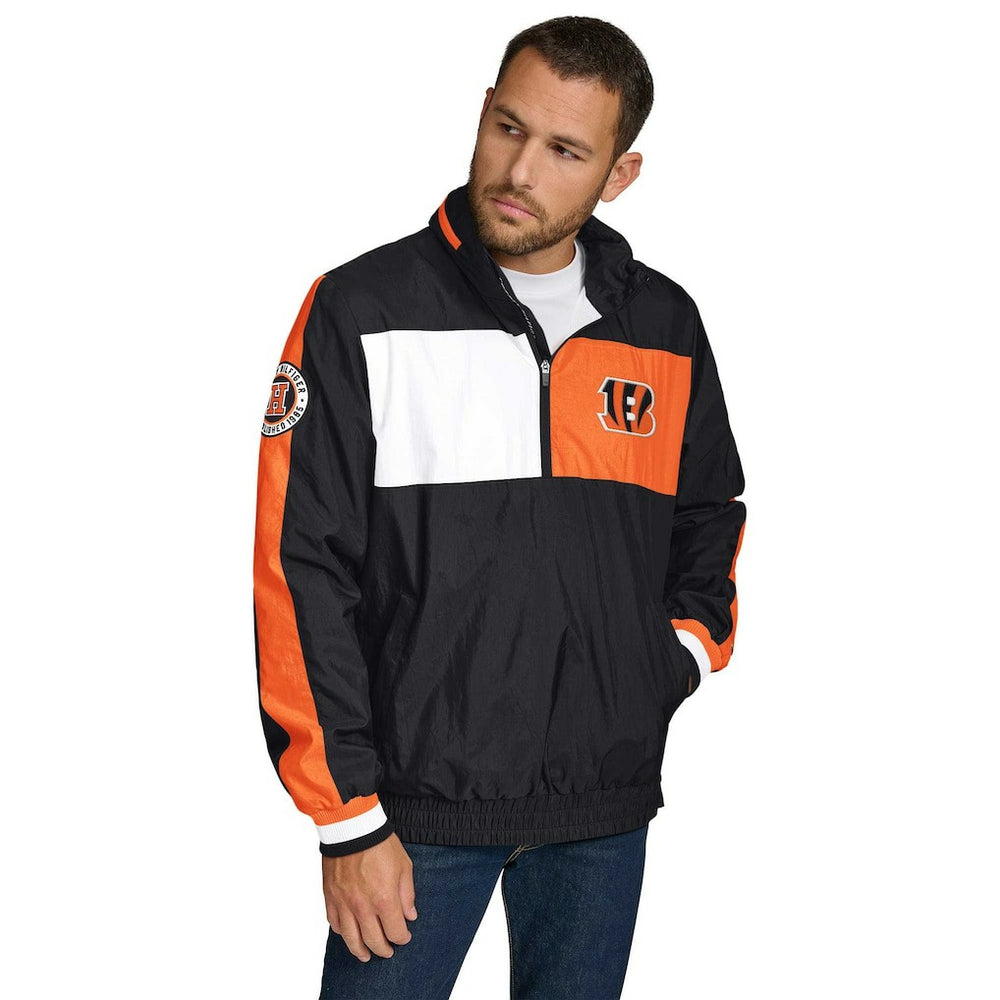 Cincinnati Bengals  Tommy Hilfiger Gael Lightweight Half-Zip Pullover Hoodie Jacket