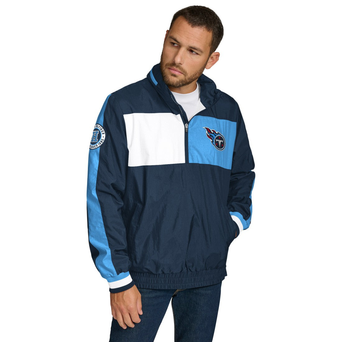 Tennessee Titans  Tommy Hilfiger Gael Lightweight Half-Zip Hoodie Jacket