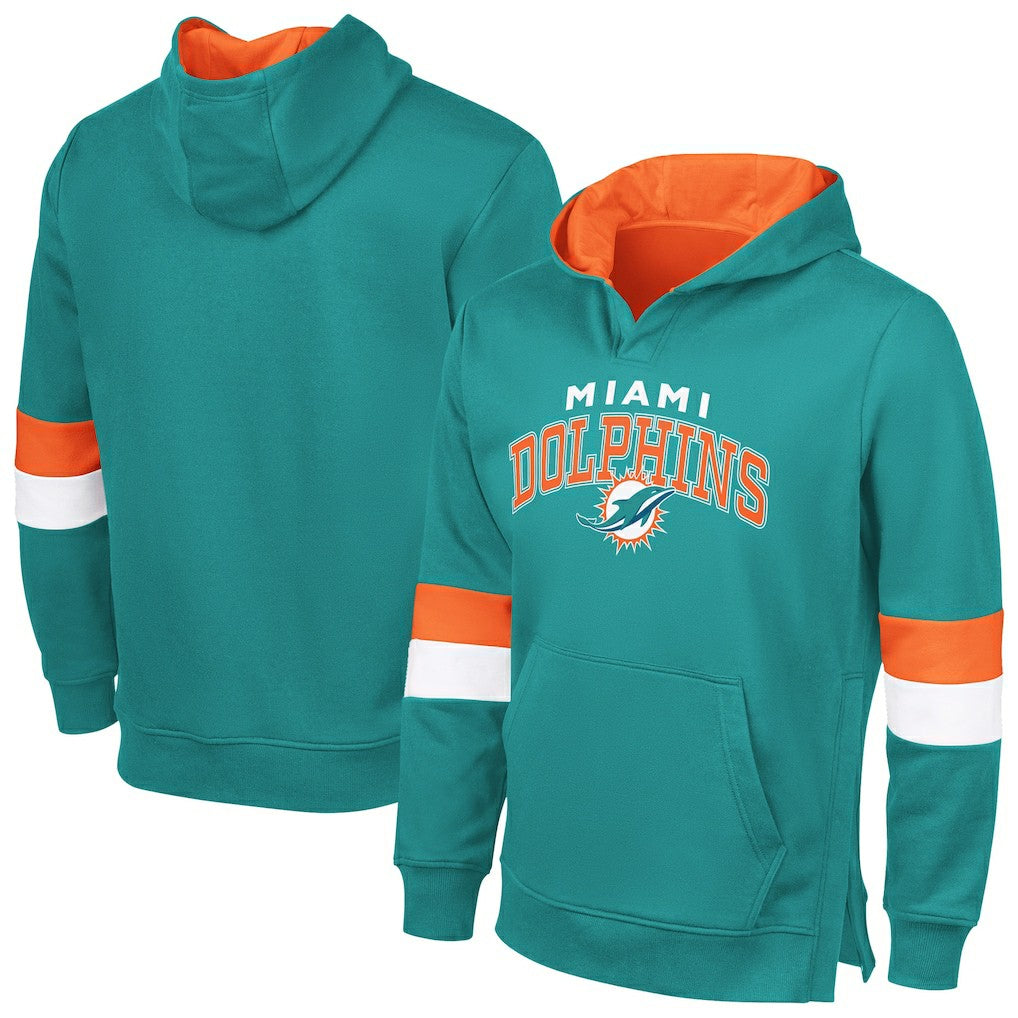 Miami Dolphins  G-III Sports by Carl Banks Adaptive Faceoff Pullover Hoodie