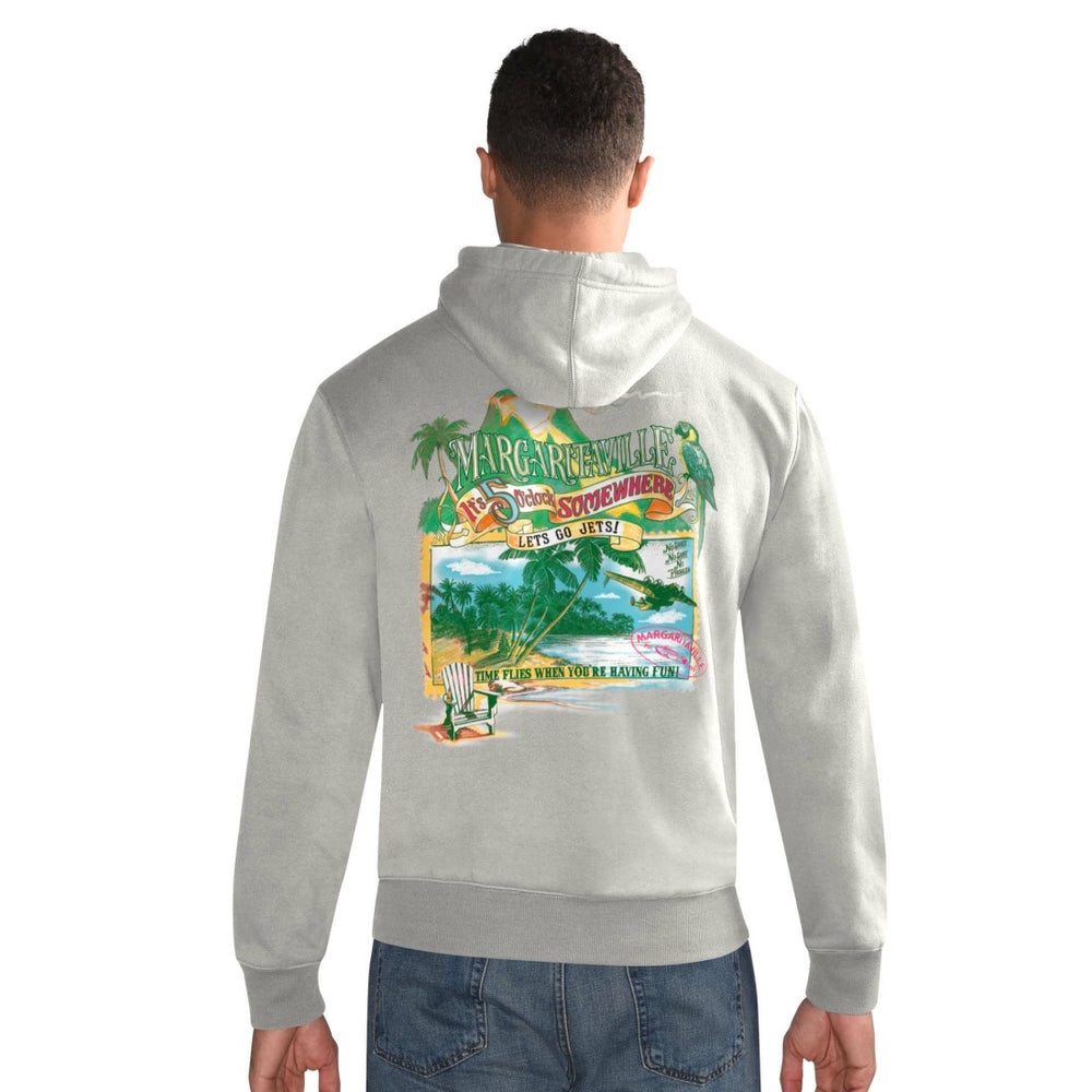 New York Jets  Margaritaville Time Flies Garment Dyed Pullover Hoodie