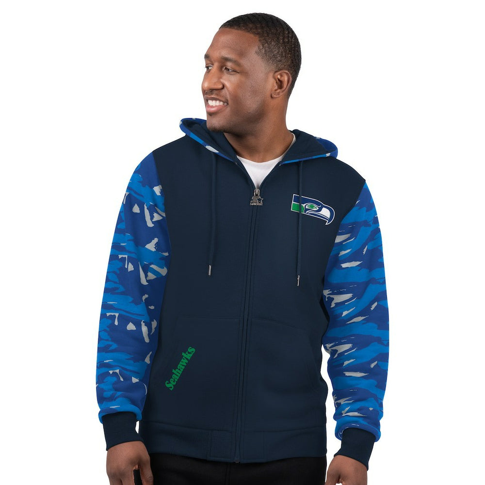 Seattle Seahawks  Starter Thursday Night Gridiron Vintage Logo Full-Zip Hoodie