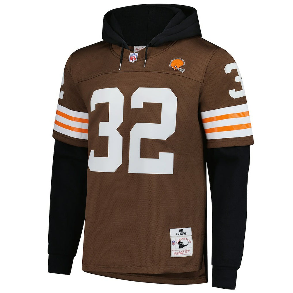 Cleveland Browns Mitchell & Ness Jim Brown  Player Name & Number Hoodie Legacy Jersey