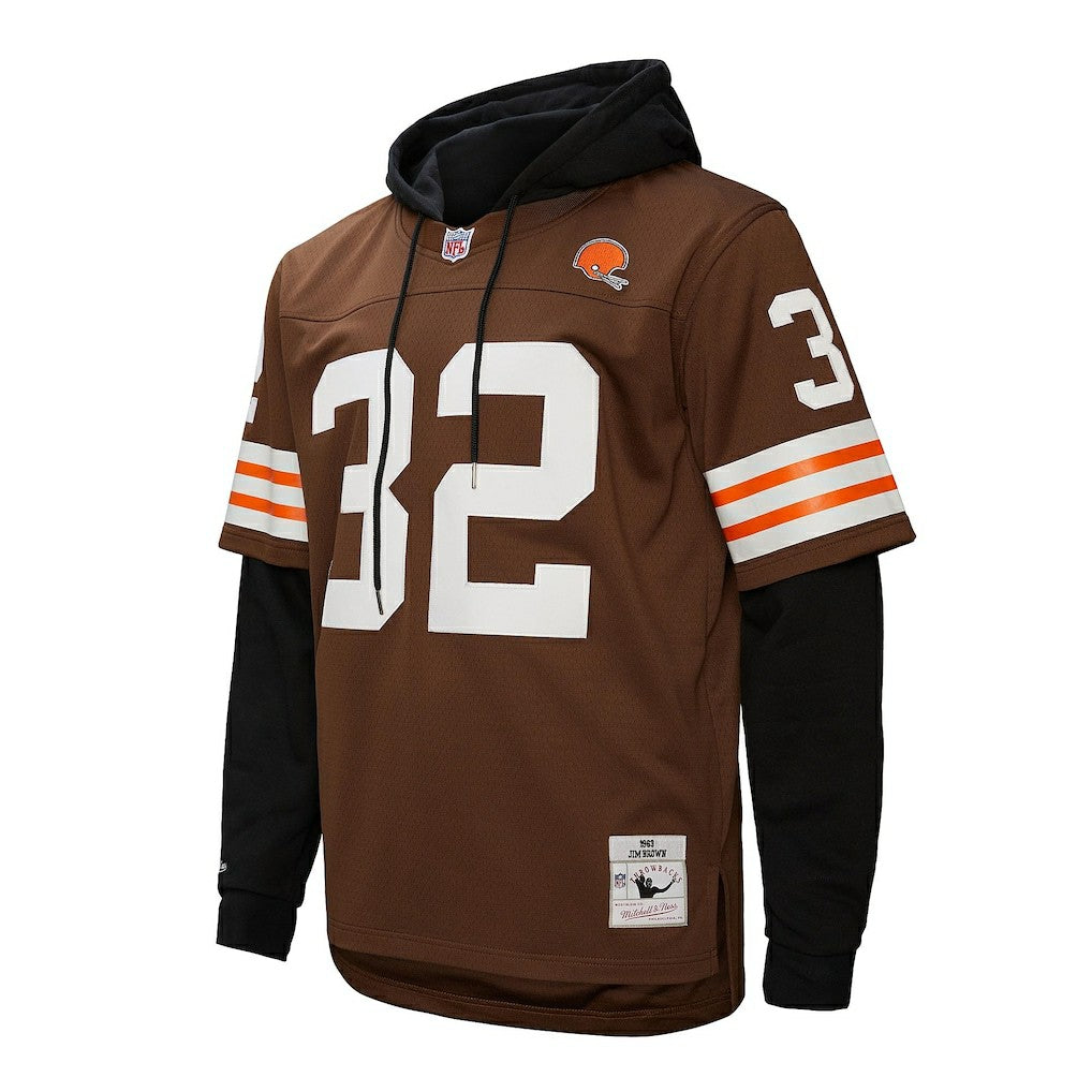 Cleveland Browns Mitchell & Ness Jim Brown  Player Name & Number Hoodie Legacy Jersey
