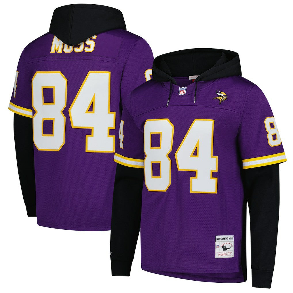 Minnesota Vikings Mitchell & Ness Randy Moss  Player Name & Number Hoodie Legacy Jersey