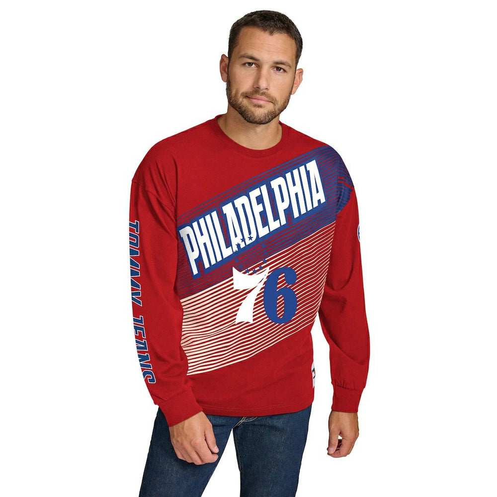 Philadelphia 76ers Tommy Jeans Lucas Long Sleeve T-Shirt For Sale