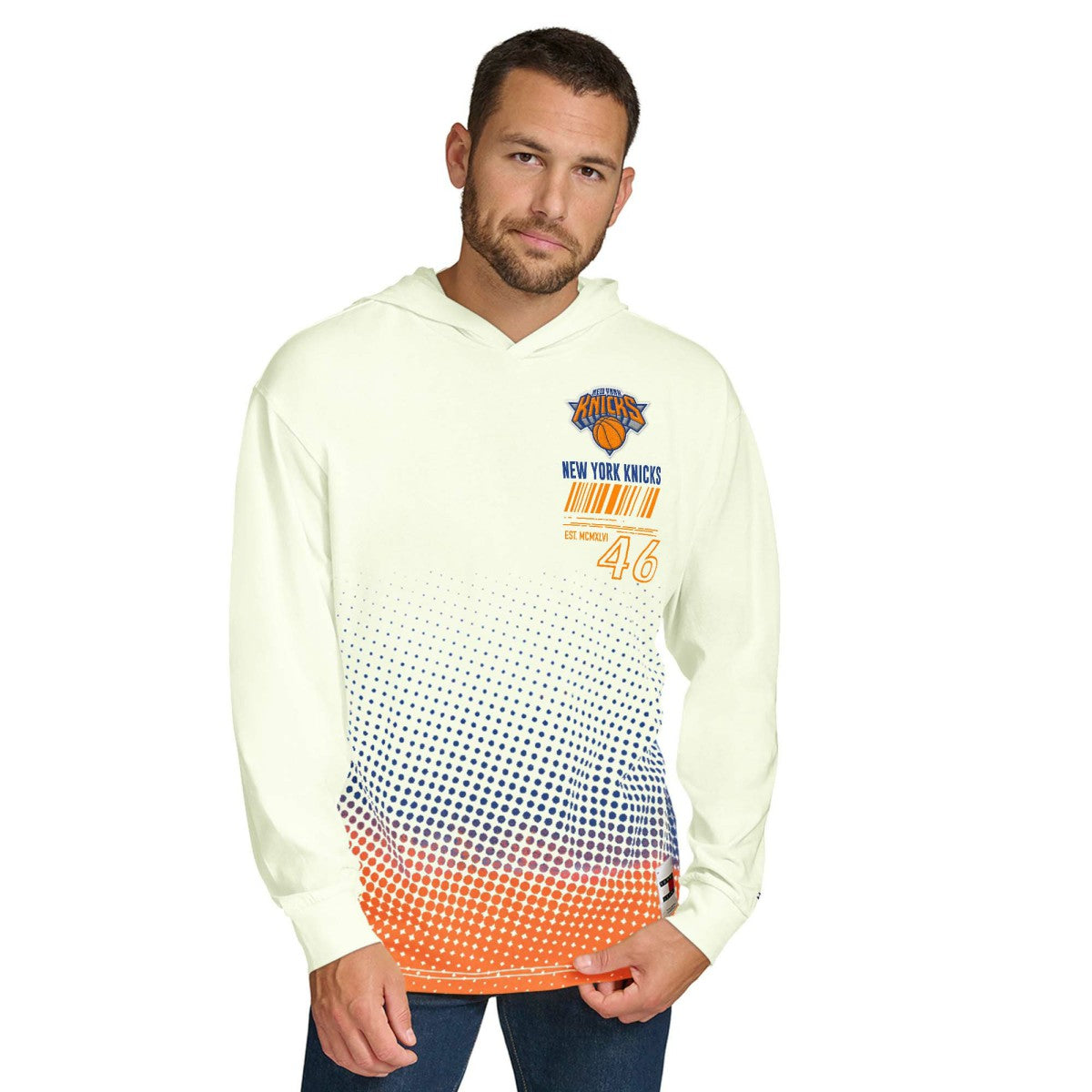 New York Knicks Tommy Jeans Ben Vintage Applique Long Sleeve Hoodie T-Shirt Online