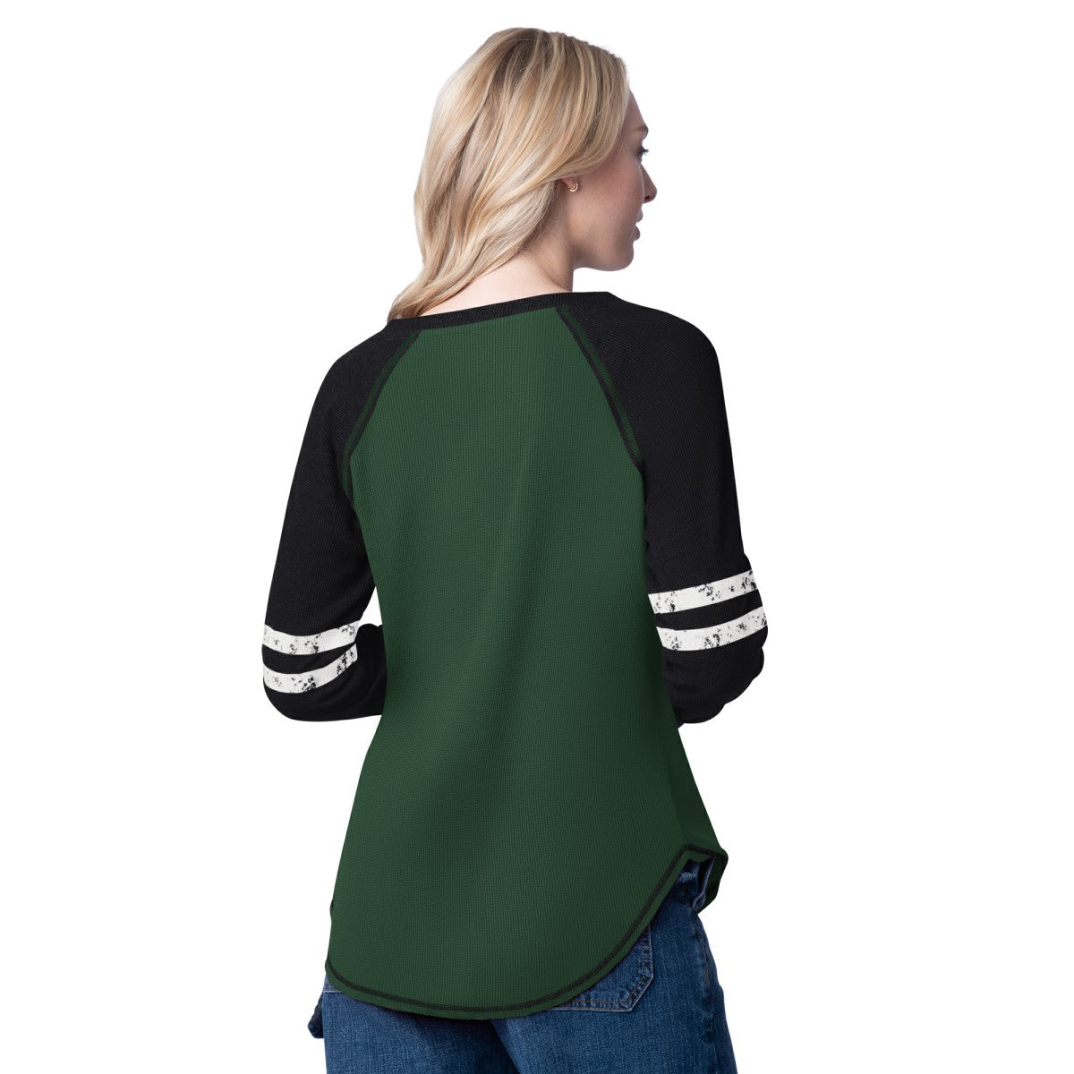 Milwaukee Bucks G-III 4Her by Carl Banks Women's Winner Waffle Knit Thermal Long Sleeve Tri-Blend T-Shirt For Sale