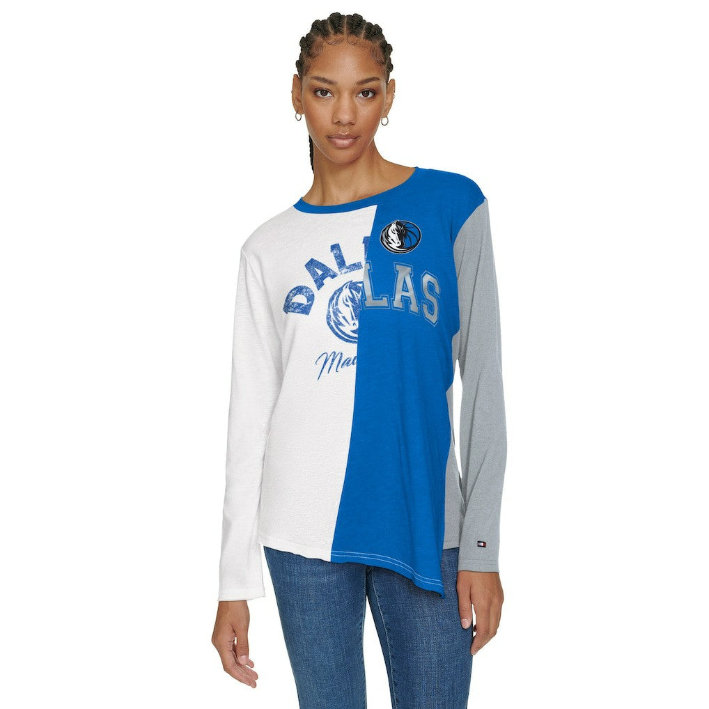 Dallas Mavericks Tommy Jeans Women's Amelia Color Blocked Long Sleeve T-Shirt sale New