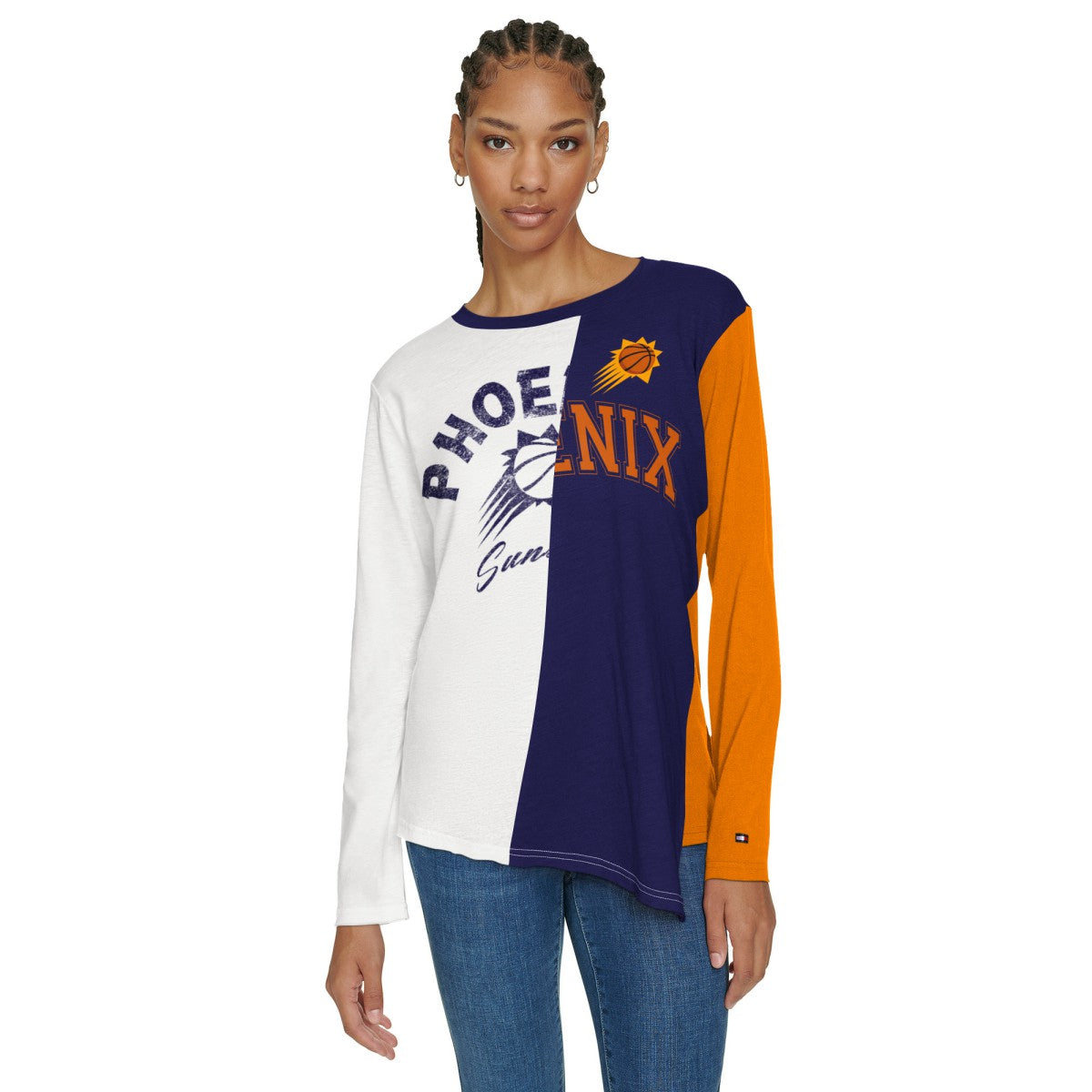 Phoenix Suns Tommy Jeans Women's Amelia Color Blocked Long Sleeve T-Shirt Outlet
