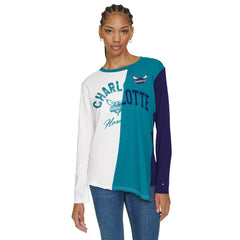 Charlotte Hornets Tommy Jeans Women's Amelia Color Blocked Long Sleeve T-Shirt On Sale