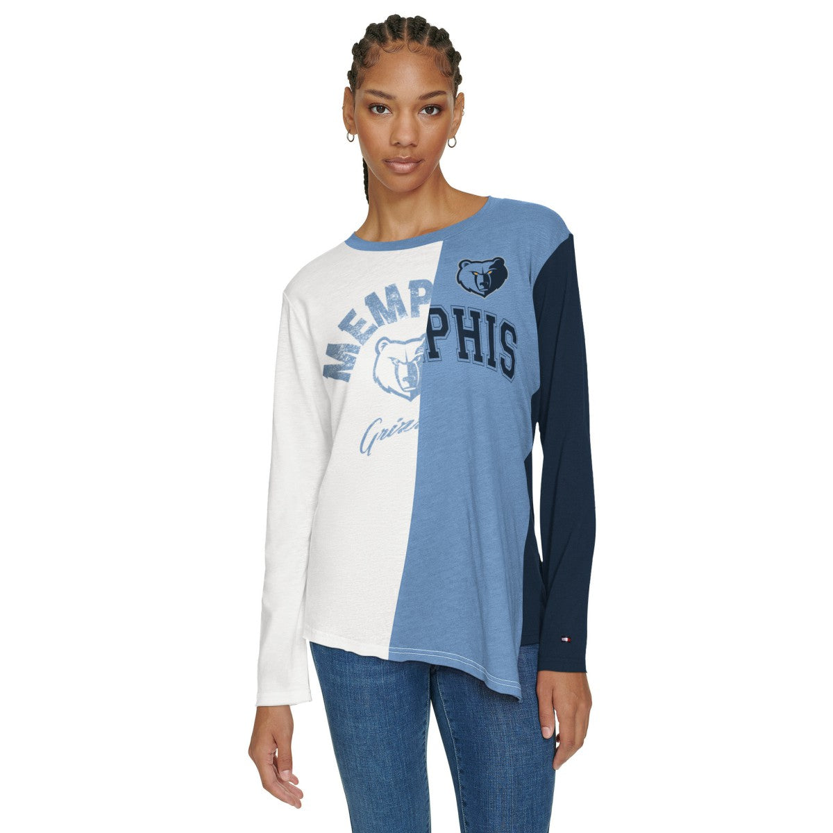Memphis Grizzlies Tommy Jeans Women's Amelia Color Blocked Long Sleeve T-Shirt Discount