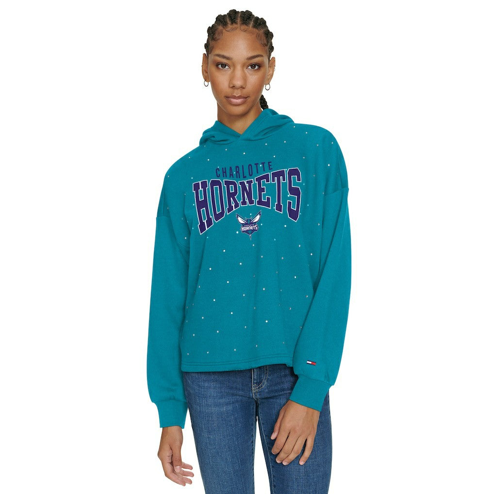 Charlotte Hornets Tommy Jeans Women's Stella Cropped Pullover Hoodie Online