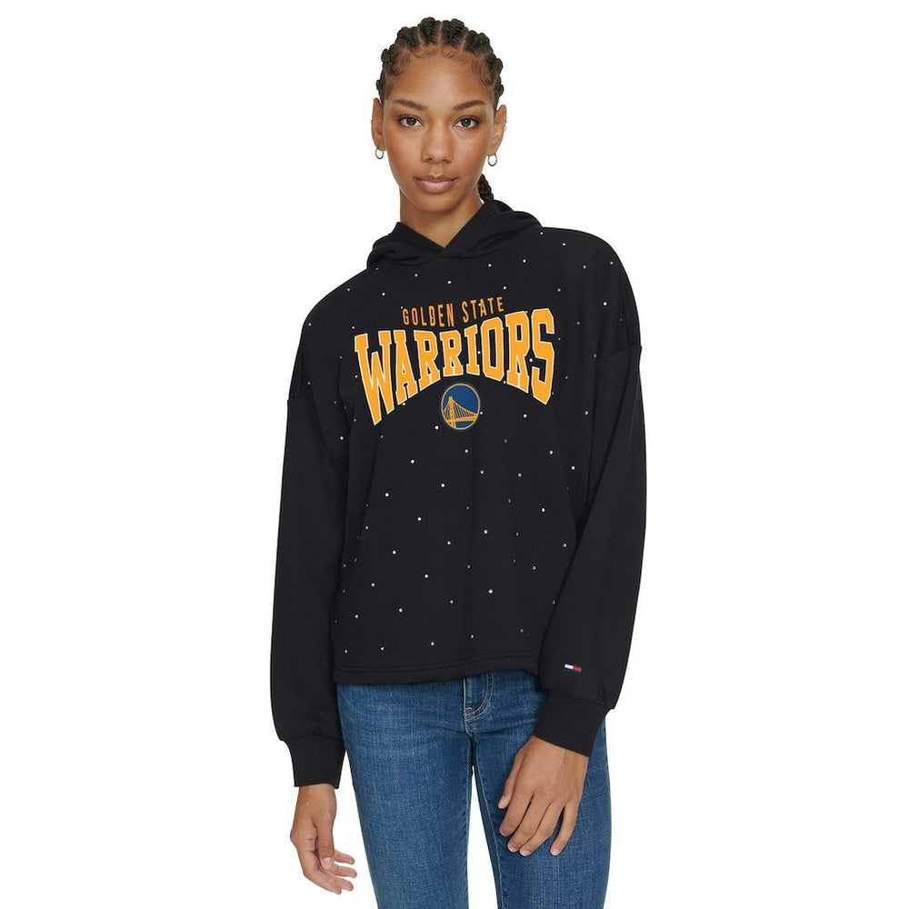 Golden State Warriors Tommy Jeans Women's Stella Cropped Pullover Hoodie sale New
