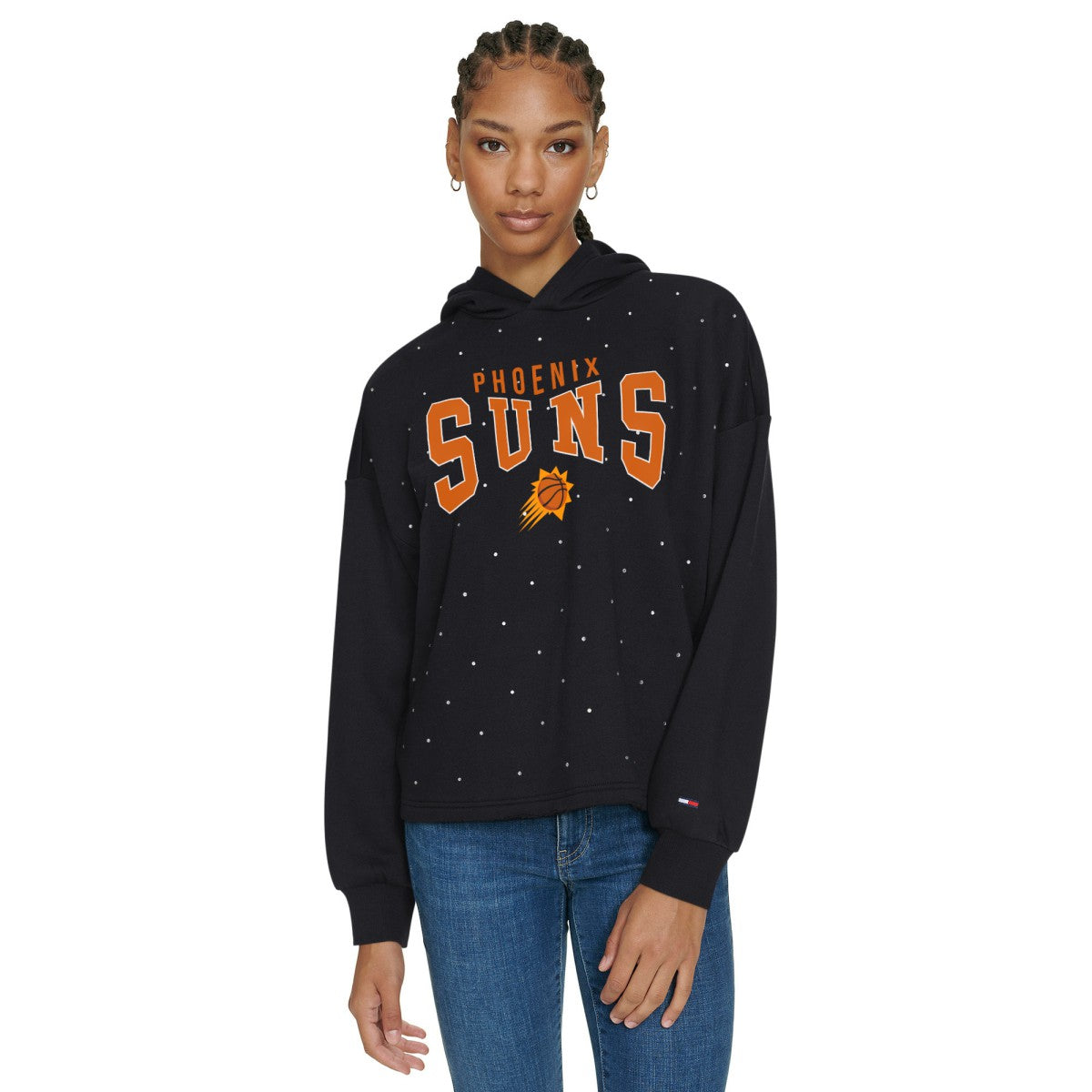 Phoenix Suns Tommy Jeans Women's Stella Cropped Pullover Hoodie New