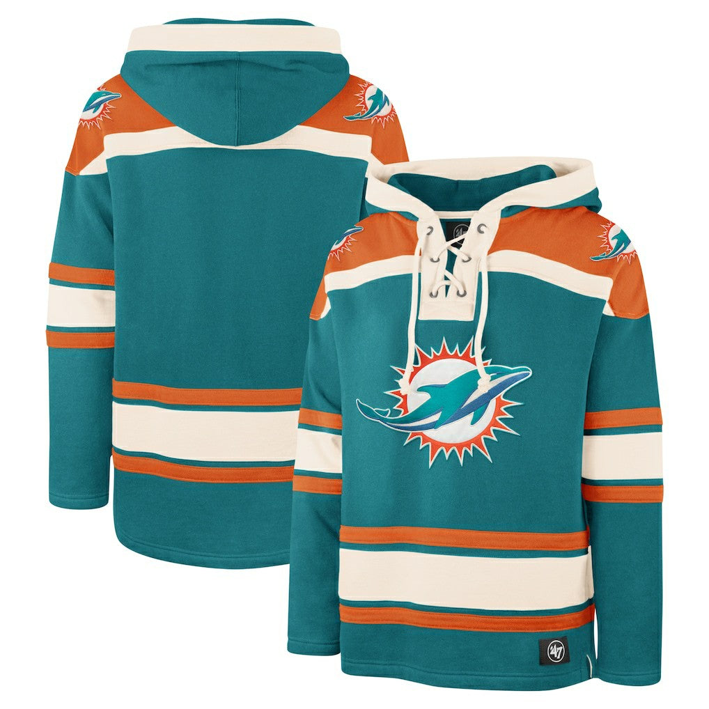 Miami Dolphins 47 brand '47 Superior Lacer Pullover Hoodie