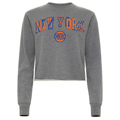 New York Knicks Sportiqe Women's Varsity Collection Kacey Cropped Pullover Sweatshirt Online