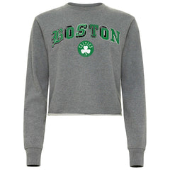 Boston Celtics Sportiqe Women's Varsity Collection Kacey Cropped Pullover Sweatshirt On Sale
