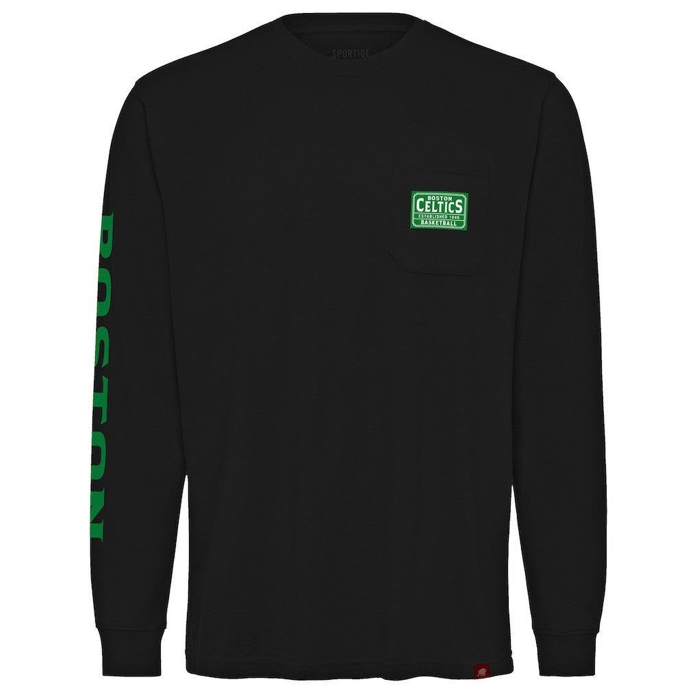Boston Celtics Sportiqe Unisex Wales Heavyweight Pocket Long Sleeve T-Shirt Online