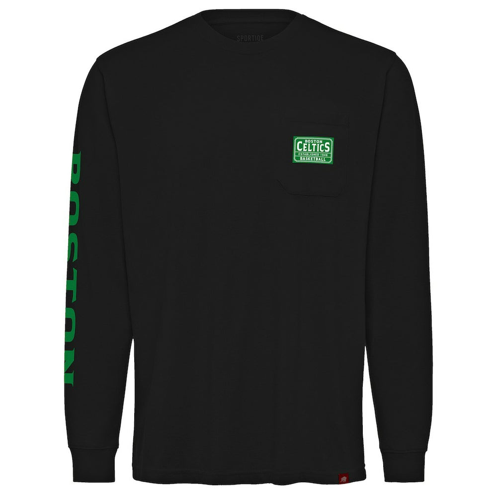 Boston Celtics Sportiqe Unisex Wales Heavyweight Pocket Long Sleeve T-Shirt Online