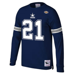 Dallas Cowboys Mitchell & Ness Deion Sanders  Retired Player Name & Number Long Sleeve Top