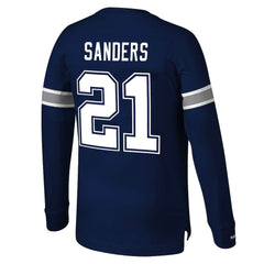 Dallas Cowboys Mitchell & Ness Deion Sanders  Retired Player Name & Number Long Sleeve Top