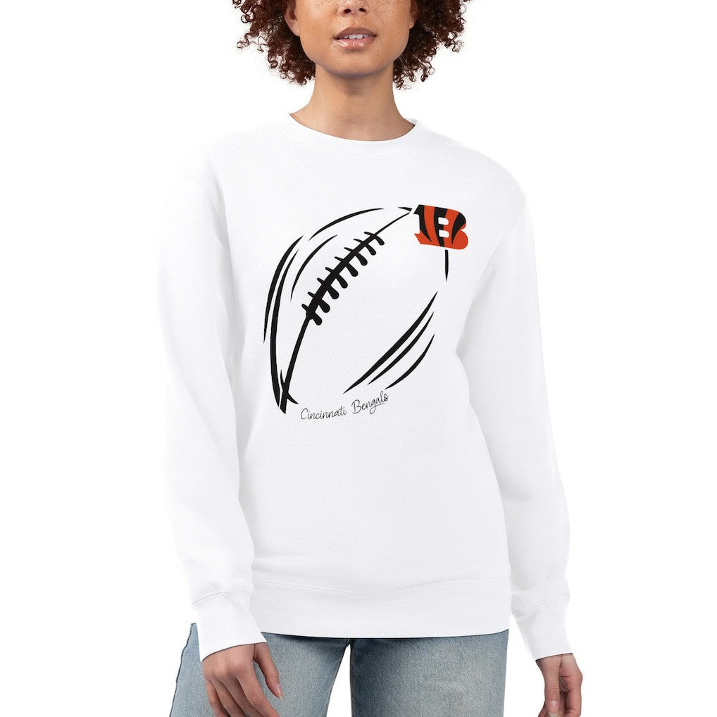 Cincinnati Bengals  G-III 4Her by Carl Banks Women's Football Logo Graphic Fleece Tri-Blend Pullover Sweatshirt