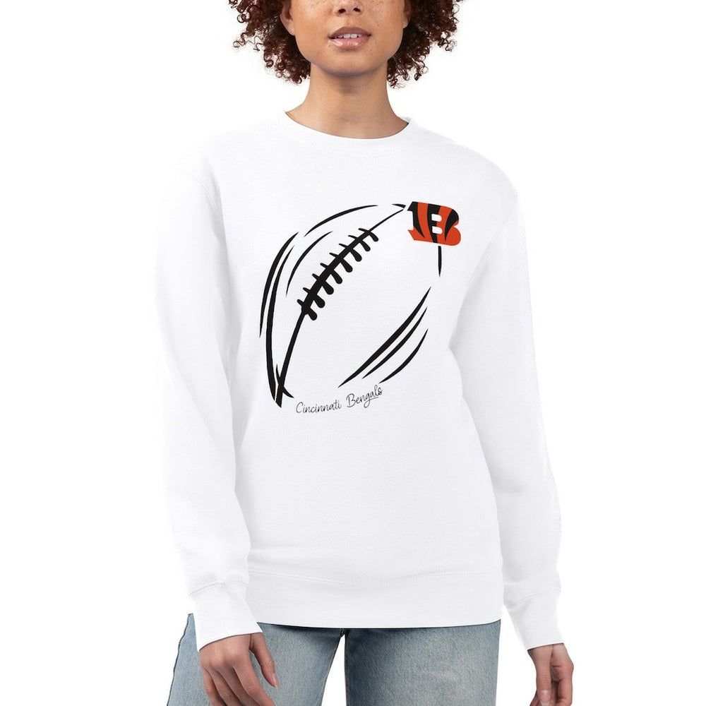Cincinnati Bengals  G-III 4Her by Carl Banks Women's Football Logo Graphic Fleece Tri-Blend Pullover Sweatshirt