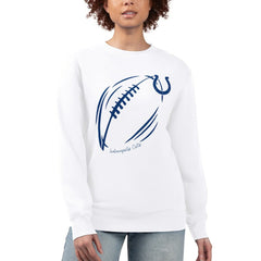 Indianapolis Colts  G-III 4Her by Carl Banks Women's Football Logo Graphic Fleece Tri-Blend Pullover Sweatshirt