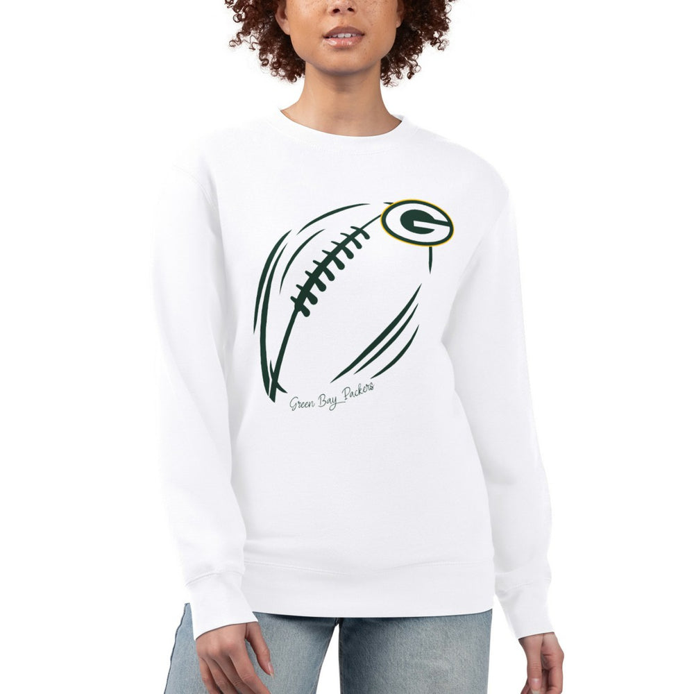 Green Bay Packers  G-III 4Her by Carl Banks Women's Football Logo Graphic Fleece Tri-Blend Pullover Sweatshirt