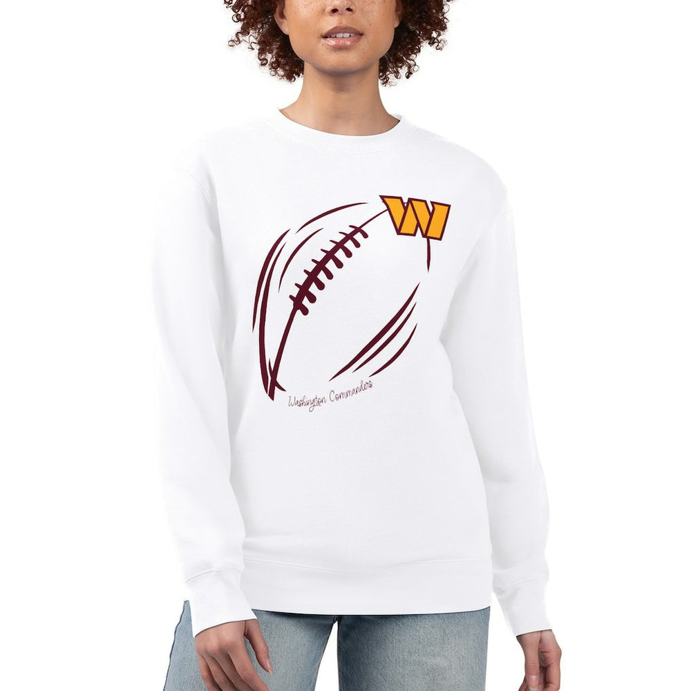 Washington Commanders  G-III 4Her by Carl Banks Women's Football Logo Graphic Fleece Tri-Blend Pullover Sweatshirt