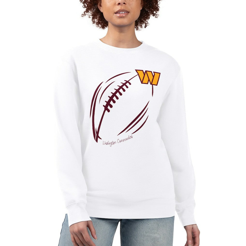 Washington Commanders  G-III 4Her by Carl Banks Women's Football Logo Graphic Fleece Tri-Blend Pullover Sweatshirt