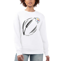 Pittsburgh Steelers  G-III 4Her by Carl Banks Women's Football Logo Graphic Fleece Tri-Blend Pullover Sweatshirt