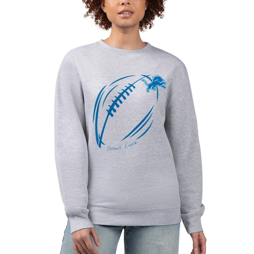 Detroit Lions  G-III 4Her by Carl Banks Women's Football Logo Graphic Fleece Tri-Blend Pullover Sweatshirt