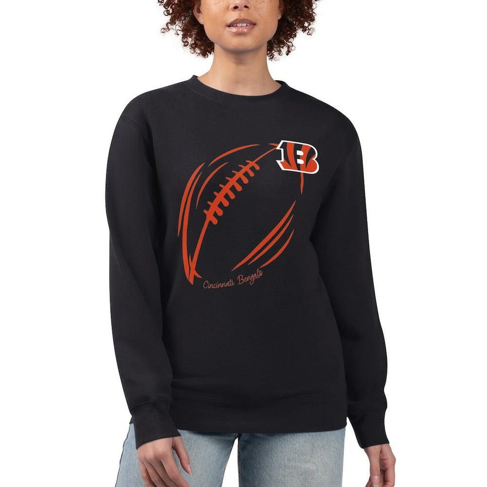 Cincinnati Bengals  G-III 4Her by Carl Banks Women's Football Logo Graphic Fleece Tri-Blend Pullover Sweatshirt