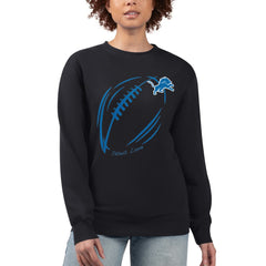 Detroit Lions  G-III 4Her by Carl Banks Women's Football Logo Graphic Fleece Tri-Blend Pullover Sweatshirt