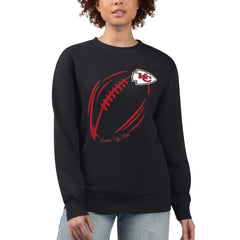 Kansas City Chiefs  G-III 4Her by Carl Banks Women's Football Logo Graphic Fleece Tri-Blend Pullover Sweatshirt
