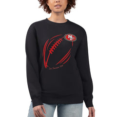 San Francisco 49ers  G-III 4Her by Carl Banks Women's Football Logo Graphic Fleece Tri-Blend Pullover Sweatshirt