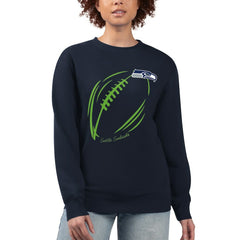 Seattle Seahawks  G-III 4Her by Carl Banks Women's Football Logo Graphic Fleece Tri-Blend Pullover Sweatshirt